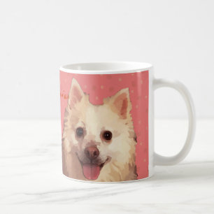 Pomeranian en pêche colore la tasse