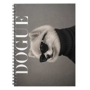 Pomeranian Fashion Editorial Dog Portrait Notebook