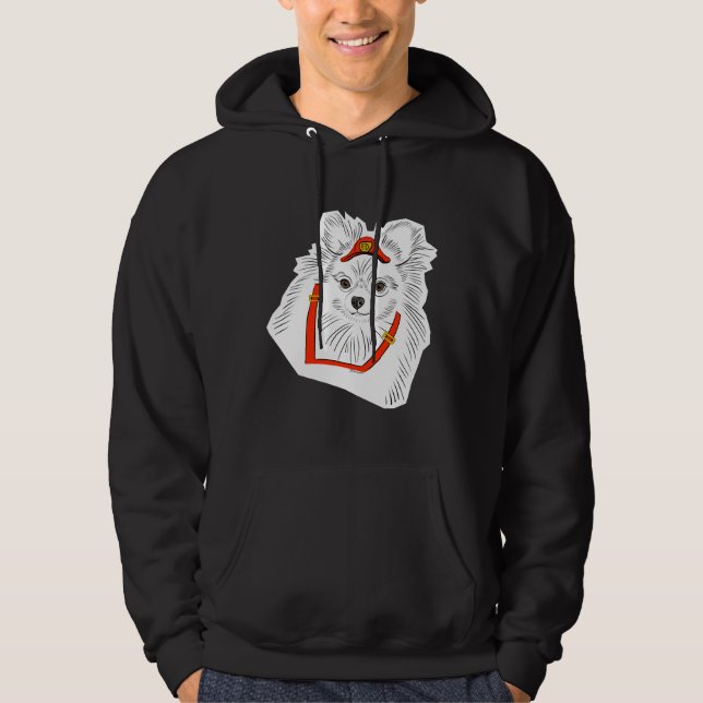 Pomeranian Fire Pup Hoodie (Front)