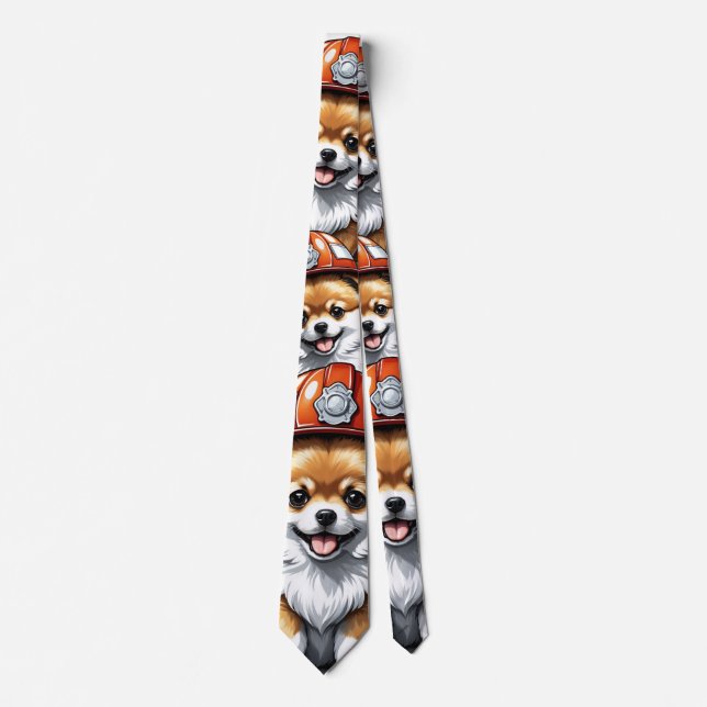 Pomeranian Fireman Tie (Front)