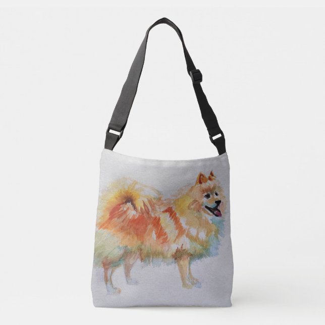 Pomeranian German Spitz dog dogs Crossbody Bag (Front)