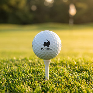 Pomeranian Golf Dad Titleist Pro V1 Golf Ball Gift