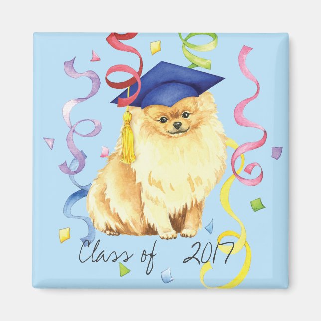 Pomeranian Graduate Magnet (Front)