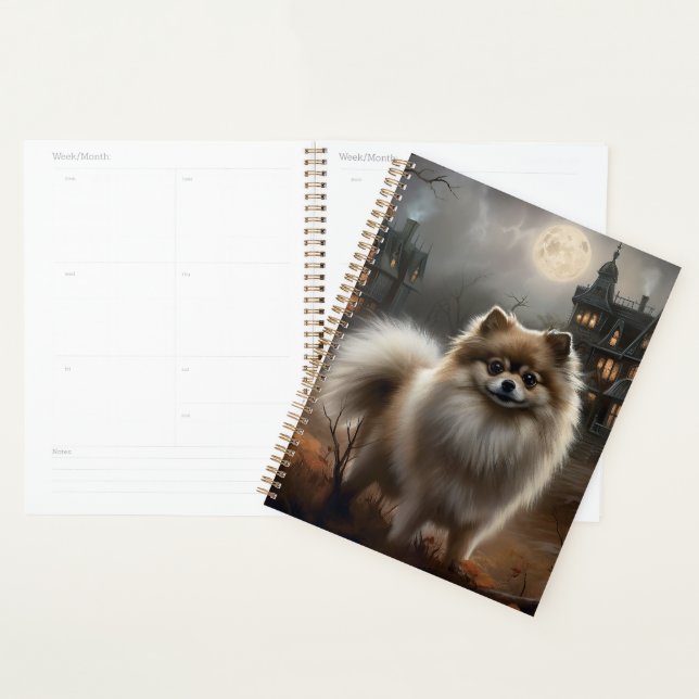 Pomeranian Halloween Épouvantable (Devant avec enveloppe)