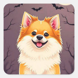 🎃 Pomeranian Halloween Gift For Dog Lovers Square Sticker