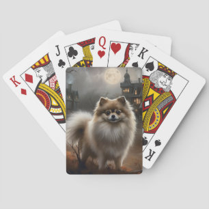 Pomeranian Halloween Scary Playing Cards