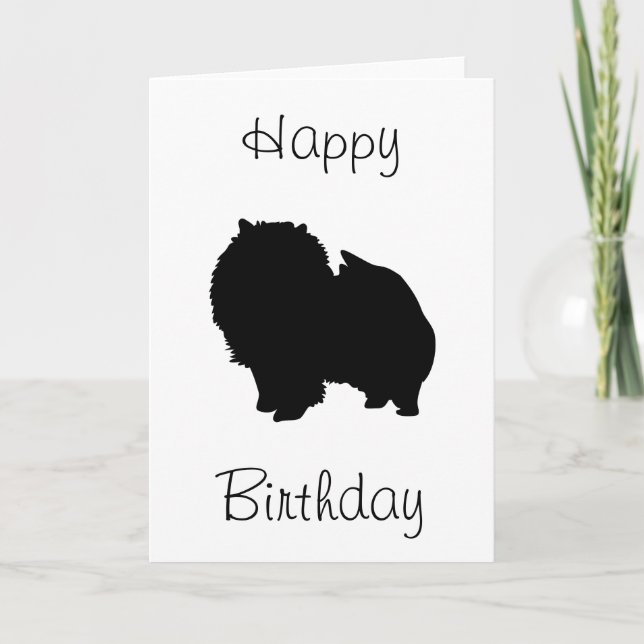 Pomeranian Happy Birthday Card (Front)
