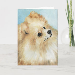 "Pomeranian Head Study" Dog Art Greeting Card