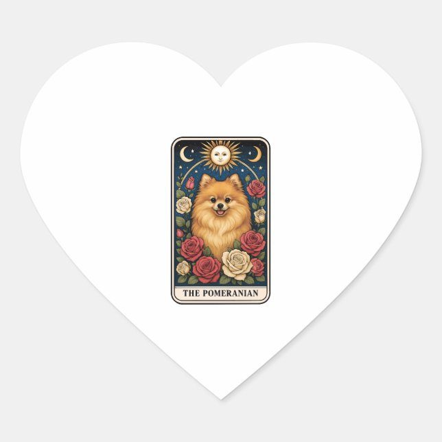 Pomeranian Heart Sticker (Front)