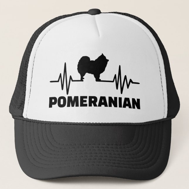 Pomeranian heartbeat trucker hat (Front)