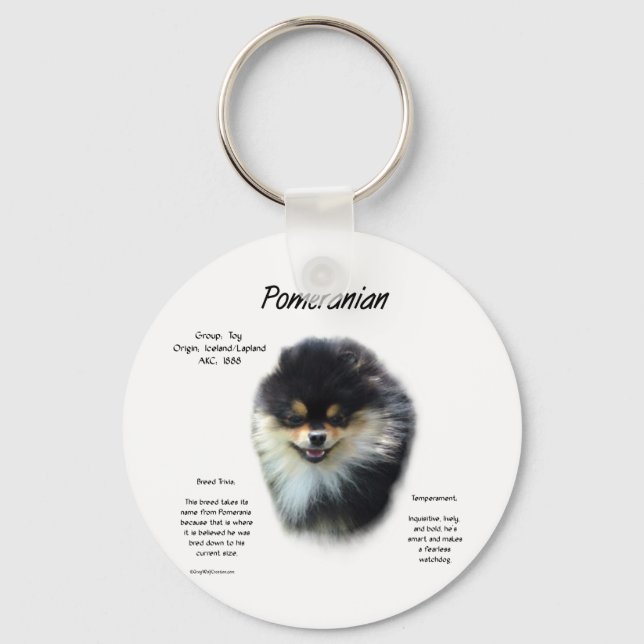 Pomeranian History Design Keychain (Front)