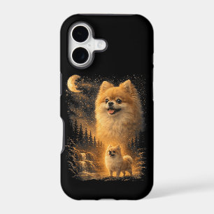 Pomeranian Howling at the Moon – Vintage Funny Dog