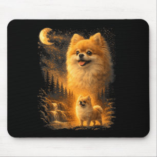 Pomeranian howling to the moon vintage 90s funnyPo Mouse Pad