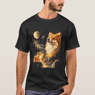 Pomeranian howling to the moon vintage 90s retro T-Shirt
