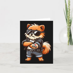 Pomeranian I Love Dad Funny Dog Tattoo Card