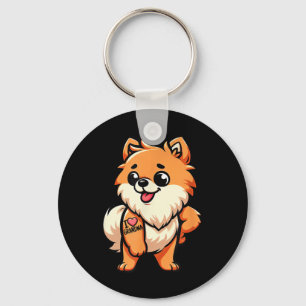 Pomeranian I Love Grandma Funny Dog Tattoo  Keychain