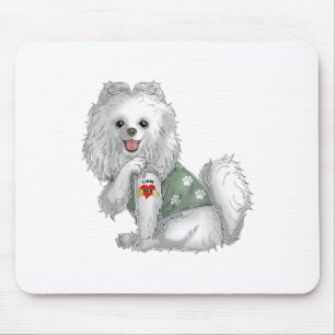 Pomeranian I Love Mom Tattoo Dog Shirt Funny Mothe Mouse Pad