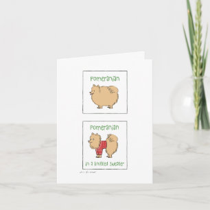 Pomeranian in a Knitted Sweater Humourous Xmas Holiday Card