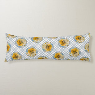 Pomeranian in Daisies Painting Original Dog Art Body Pillow