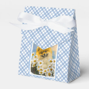 Pomeranian in Daisies Painting - Original Dog Art Favor Box