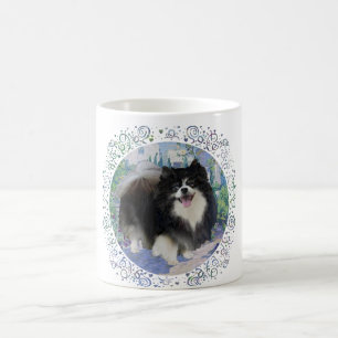 Pomeranian in Flower Garden Coffee Mug