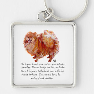 Pomeranian Keepsake Female Keychain