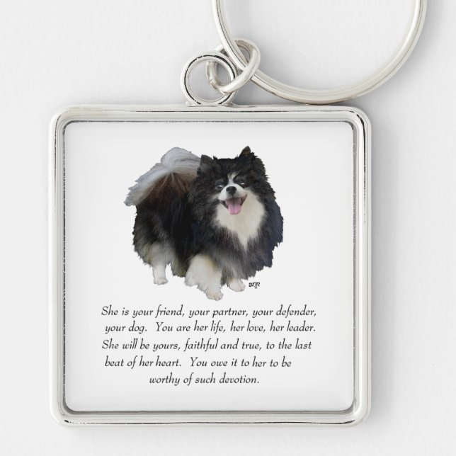 Pomeranian Keepsake Female Keychain (Front)