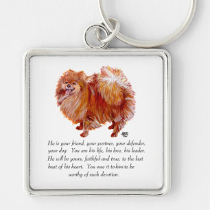 Pomeranian Keepsake Male Keychain