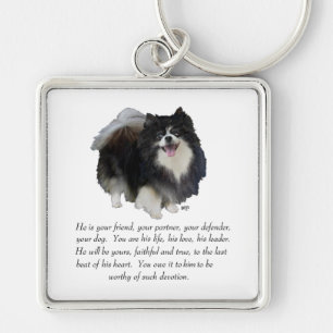 Pomeranian Keepsake Male Keychain