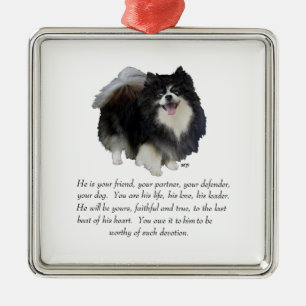 Pomeranian Keepsake Male Metal Ornament