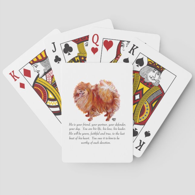 Pomeranian Keepsake Male Playing Cards (Back)