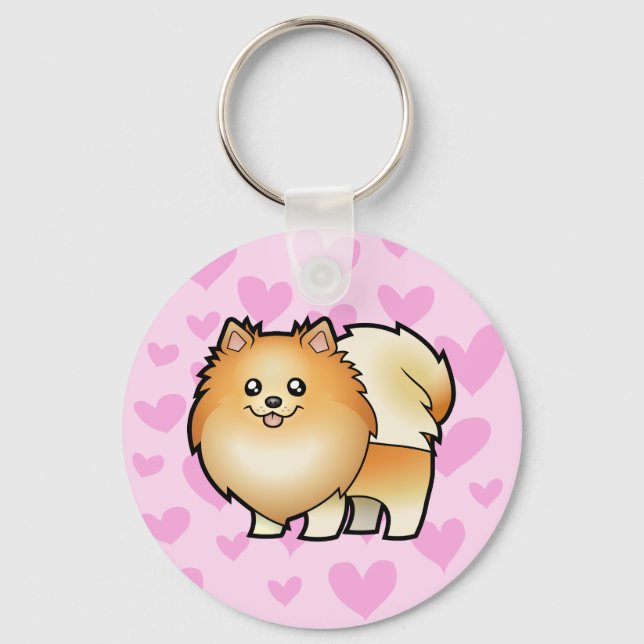 Pomeranian Love Keychain (Front)