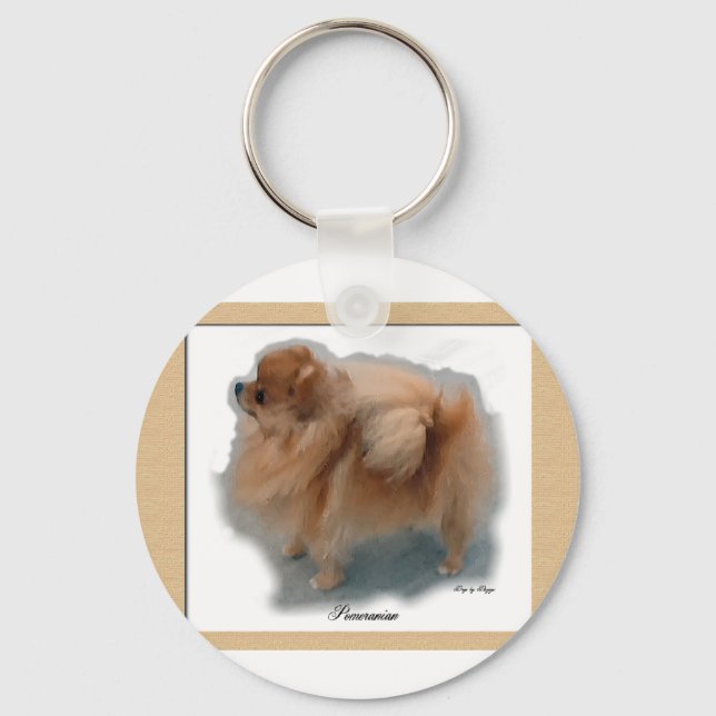 Pomeranian Lovers Gifts Keychain (Front)