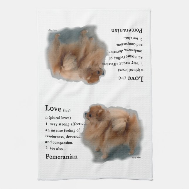 Pomeranian Lovers Gifts Kitchen Towel (Vertical)