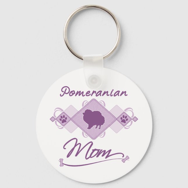 Pomeranian Mom Keychain (Front)