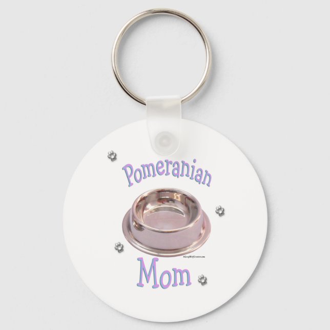 Pomeranian Mom Keychain (Front)