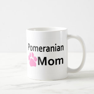 Pomeranian Mom Pink Paw Print Coffee Mug Cup