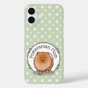 Pomeranian Mom Pom Mom (orange red) Cute Dog Mom iPhone 16 Plus Case