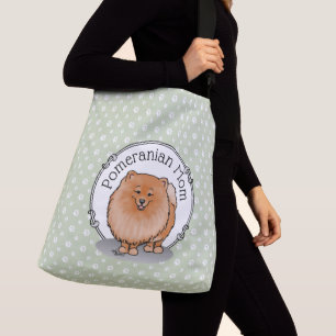 Pomeranian Mom Pom Mom (orange red) Cute Dog Mom Crossbody Bag