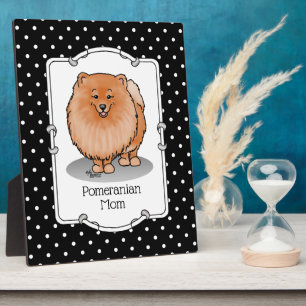 Pomeranian Mom Pom Mom (orange red) Cute Dog Mom Plaque