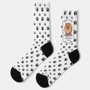 Pomeranian Mom Pom Mom (orange red) Cute Dog Mom Socks