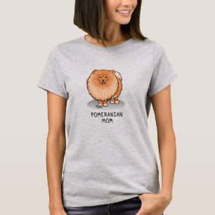 Pomeranian Mom Pom Mom (orange red) Cute Dog Mom T-Shirt