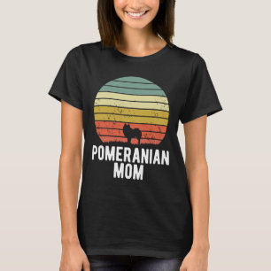 Pomeranian Mom Retro Sunset Dog Lover T-Shirt
