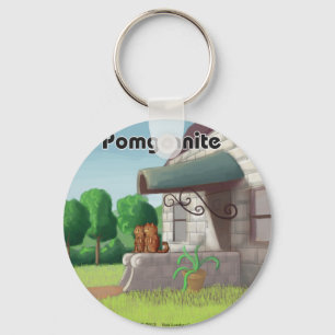 Pomeranian On Granite (Pomegranite) Funny Keychain