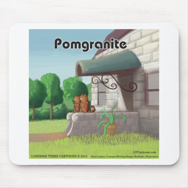 Pomeranian On Granite (Pomegranite) Funny Mouse Pad (Front)