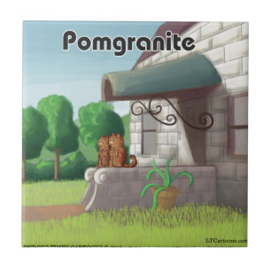 Pomeranian On Granite (Pomegranite) Funny Tile