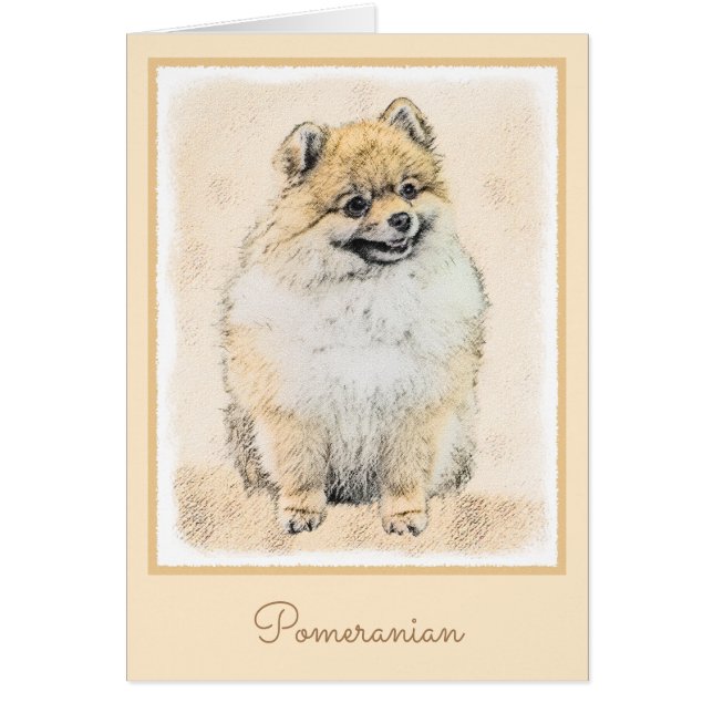 Pomeranian (Orange) Painting - Original Dog Art (Front)