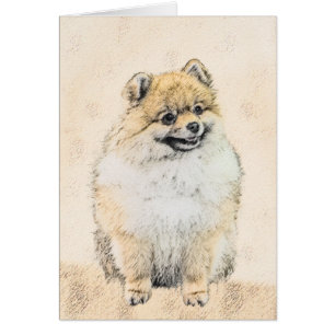 Pomeranian (Orange) Painting - Original Dog Art