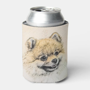 Pomeranian (Orange) Painting - Original Dog Art Can Cooler