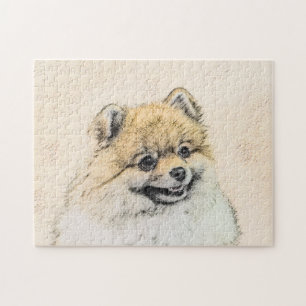 Pomeranian (Orange) Painting - Original Dog Art Jigsaw Puzzle